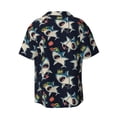 thumbnail image 5 of Salouo Cartoon Sharks Pattern Cuban Collar Shirts for Men Button-Down Shirt Men's Short Sleeve Shirts Hawaiian Shirts Casual Shirts -X-Large, 5 of 6