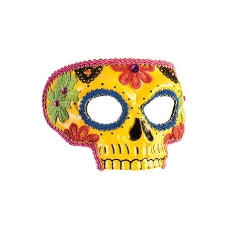 Day Of The Dead Yellow Mask Halloween Costume Accessory