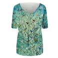thumbnail image 4 of SMihono Hauts pour Femmes Été Décontracté Mode Féminine T-shirt Imprimé Manches Courtes Blouse Col Rond Hauts Décontractés T-shirt Oversize pour Femmes 2023, 4 of 4