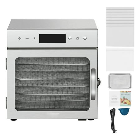 BENTISM Food Dehydrator Stainless Steel 8 Trays Jerky Digital Control with Timer Temperature Control Fruit Meat Vegetable Tea Commercial Dehydrator Safety Heat Proof Handle