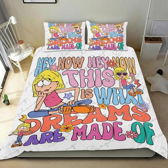 Lizzie Mcguire Banner Themed Bed Sheet Set Three Piece Set 53x79 Inches Comfortable And Skin Friendly Unique Design Creating A Star Studded Night Home Decor Gifts For Family Friends fans