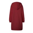 thumbnail image 6 of LEAVINGSUO Womens Coats Plus Size Clearance Women's Solid Color Jacket Thickening and Fleece and Winter Casual Zipper Long Sleeve Pocket Hooded Long Sweater Wine XXXL, 6 of 8