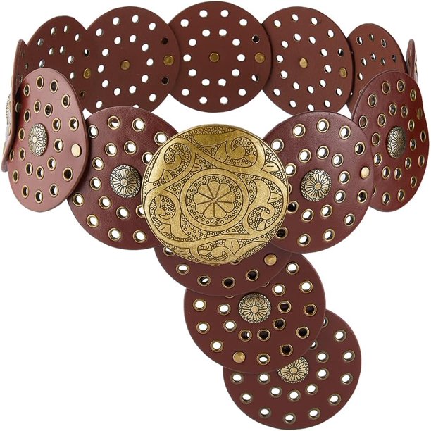 Cinturón bohemio vintage de 1,05 m para mujer, cinturón ancho de cuero estilo western, cinturón vaquero de 9 cm de ancho para faldas y vestidos
