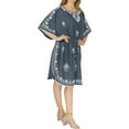 thumbnail image 3 of HAPPY BAY Women's Summer Loungewear Solid Casual Relaxed Caftan Knee Length Cover Up Dresses for Women 2X-3X Grey, Embroidery, 3 of 4