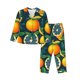 thumbnail image 1 of Balery Fresh Orange Conjunto de Pijama con Estampado para Mujer, Conjunto de Dos Piezas con Manga Larga, Ropa de Dormir Suave con Bolsillos, Pijamas Cómodos-Medium, 1 of 7