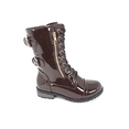 thumbnail image 2 of Women's Patent Color Buckle Strap Style Combat Boots Browm Pat, 6, 2 of 3