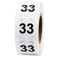 thumbnail image 1 of Autocollants Circle Dot Numéro 33 0.75 Pouces Pouce Rond Lot de 500, 1 of 3