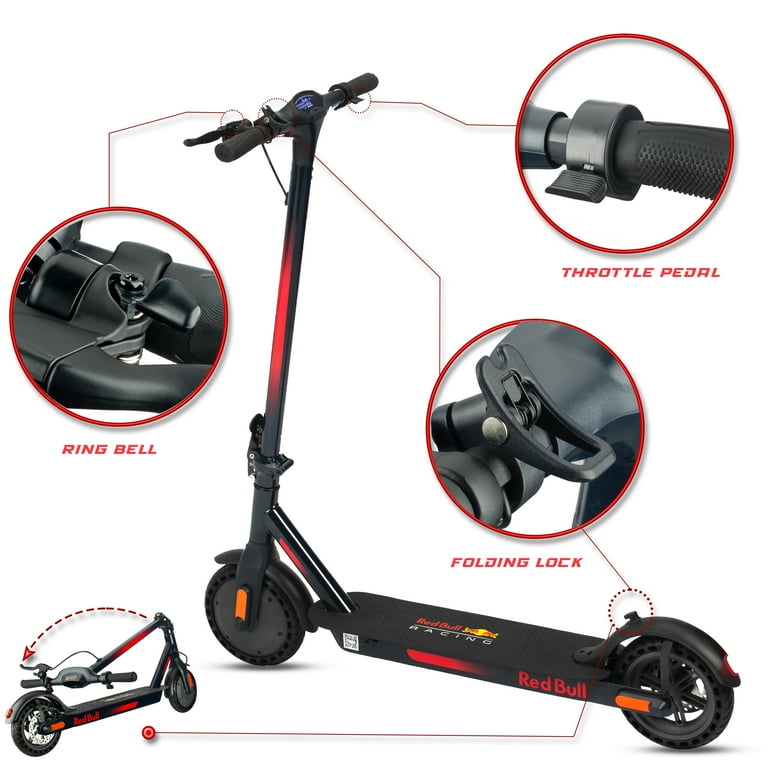Red Bull Racing Adult Commuter 350W Foldable Electric Scooter, UL