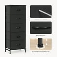 thumbnail image 3 of EDX 5 Fabric Dresser with 5 Storage Drawers, TV Stand with Wooden Top Metal Frame for Clothes, Living Room, Hallway, Entryway, Black, 3 of 8
