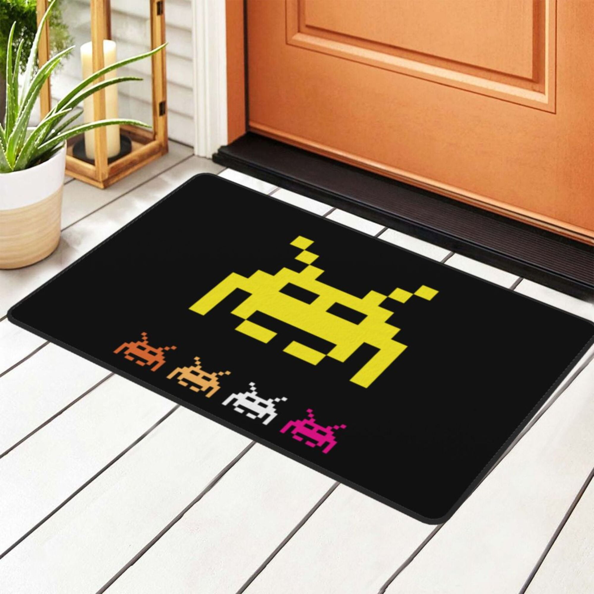 Alien UFO Space Game Rugs Doormat, Non-Slip Machine Washable