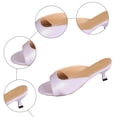 thumbnail image 5 of Rokment Womens Kittern Heels Mules Slides Dressy Sandals 2026 Fashion Casual Leather Open Toe Stiletto Low Heels Slip on Backless Dress Pumps for Ladies Summer Light Purple Size 7.5, 5 of 6