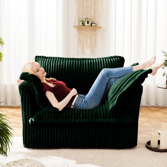 Comfortable Armchair, Corduroy & Removable Washable Cover Luxurious With Deep Cushions And Upholstery
