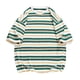 thumbnail image 1 of Camiseta de hombre Ticfox cuello redondo a rayas manga Corta Suelta verano Verde L, 1 of 14