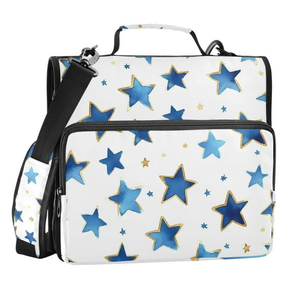 ALAZA Zipper Binder Cute Stars 3 Ring Trapper Keeper File Folder Organizer Bag