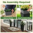 thumbnail image 1 of Modern Tall Black Planters Set of 2 – 24 Inch Large Rectangular Flower Pots with Removable Liners & Drainage Holes – Durable All-Weather Outdoor Indoor Plant Containers for Trees, Flowers, Patio, 1 of 7