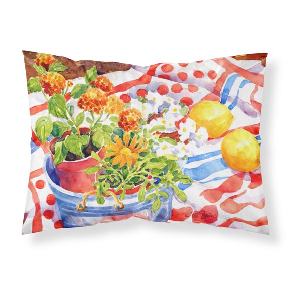 Carolines Treasures 6058PILLOWCASE Flowers with a side of lemons Fabric Standard Pillowcase Standard multicolor