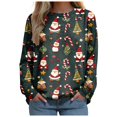 thumbnail image 3 of Futezty Women Christmas Sweatshirts 3D Digital Print Novelty Pullover Tops Funny Santa Xmas Tree Graphic Holiday Outfits, 3 of 7