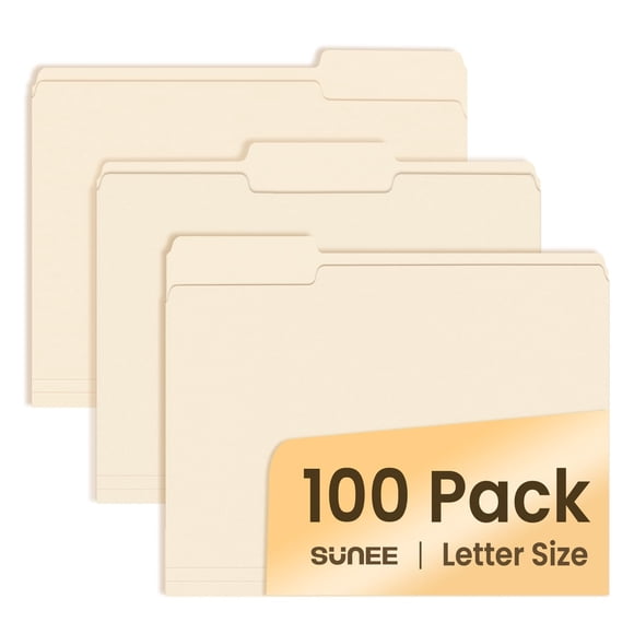 Manilla Folders SUNEE tamaño carta (21,6 x 27,9 cm), 100 unidades por caja