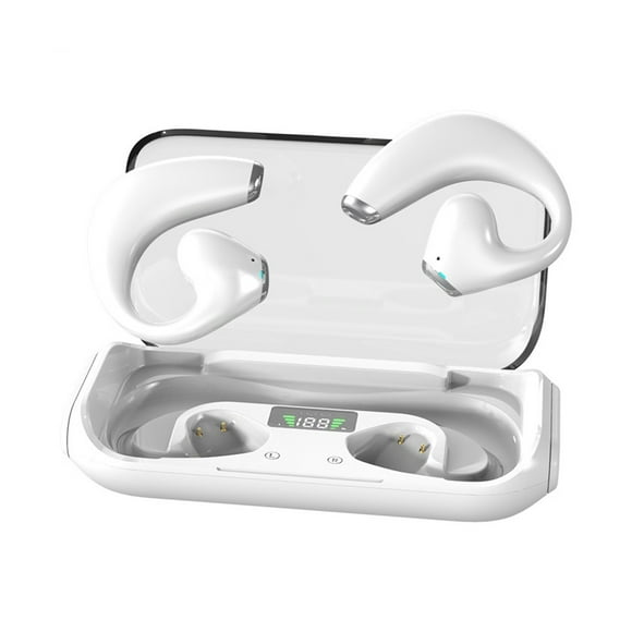 Matsuzay Auriculares ligeros con tecnología de conducción de aire para un sonido natural Auriculares Bluetooth Cables de audio/vídeo blanco
