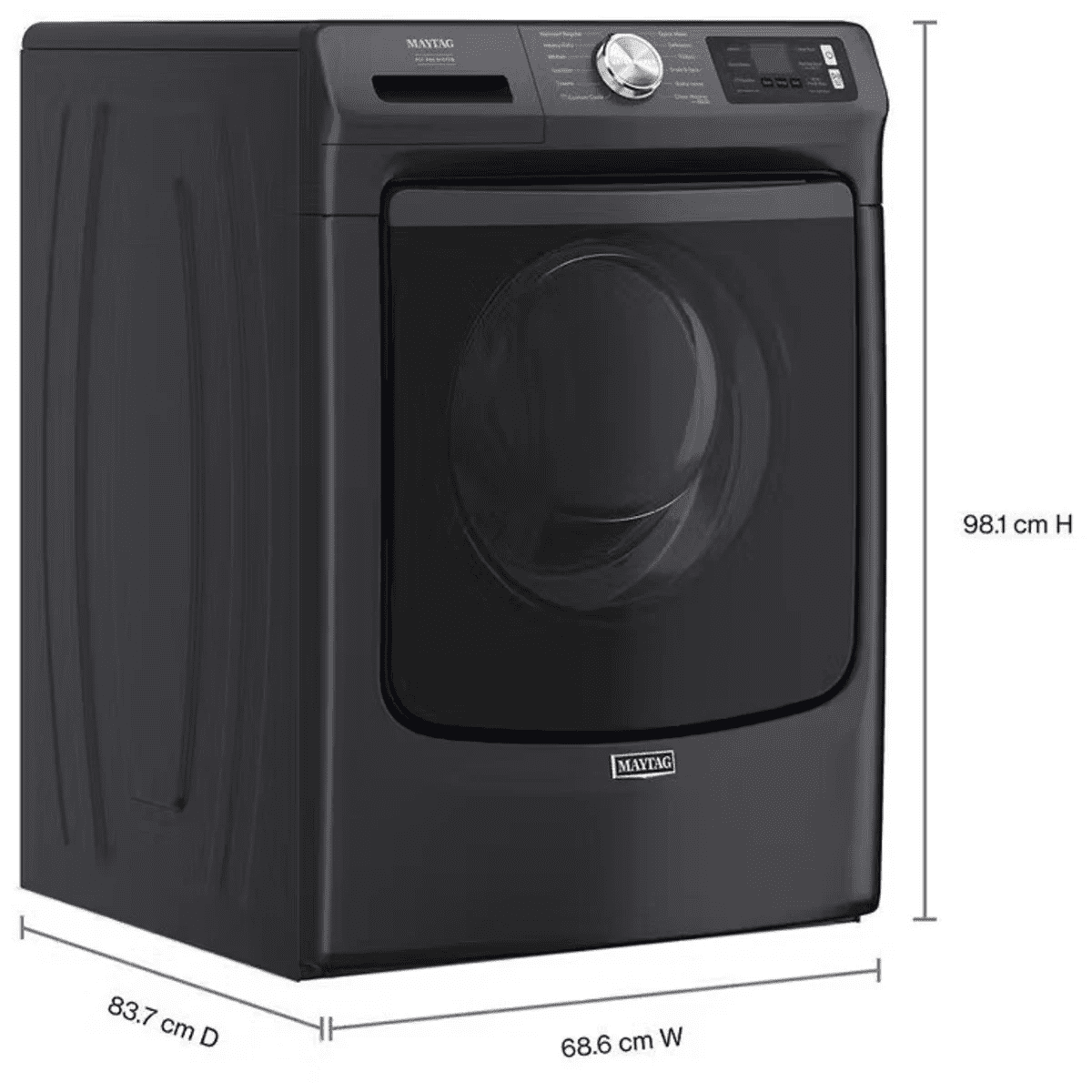 Maytag 27 Inch Smart Pet Pro Front Load Washer with 5.0 cu. ft. Capacity in Black Steel MFW7020RF