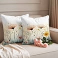 thumbnail image 2 of Spring Wildflowers Pillow Covers 2 Pack Spring Watercolor Pink Yellow Daisy Floral Leaf Beige Pillowcase Waterproof Outdoor Throw Pillow Cover for Patio Garden Square Cushion 26”x26”, 2 of 9