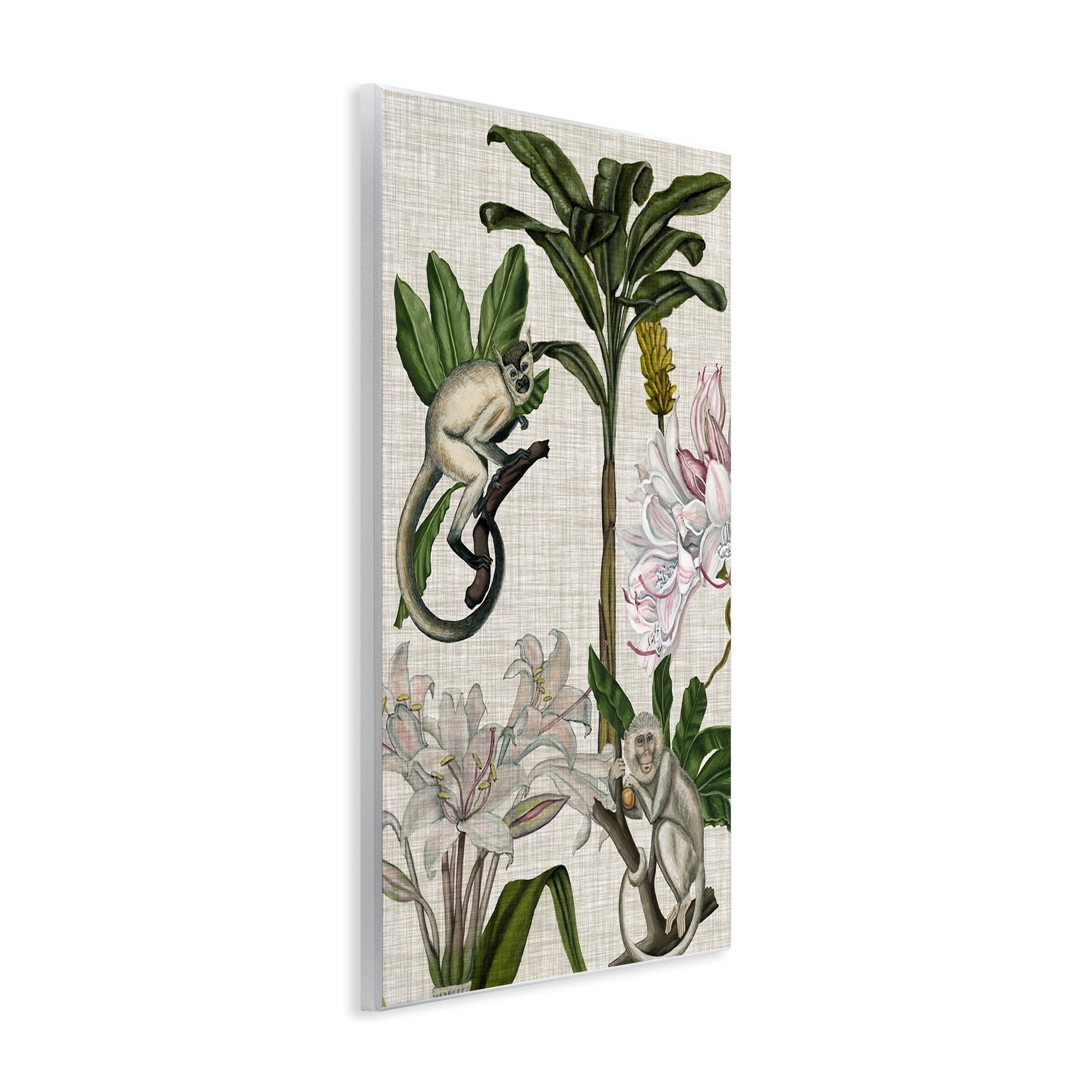 Stupell Industries Vintage Monkey & Plants Plants & Flowers Painting Unframed Art Print Wall Art, 10 x 15