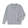 thumbnail image 2 of Pullover Sweaters for Women 2025 Long Sleeve V Neck Plain Basic Knitted Sweater Jumper Tops Fall Winter Outfits, 2 of 3