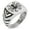 Silver, variant on Stainless Steel Legendary Kraken Chevron Pattern Biker Style Polished Ring
