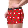 thumbnail image 2 of Yiaed White and Green Polka Dot Print Men's Soft Cotton Boxer Shorts Breathable Boxers Underwear Moisture-Wicking Underwear Stretch Boxer Briefs for Man-Medium, 2 of 5