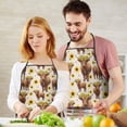 thumbnail image 5 of Beige Highland Cow Sunflower Pattern Apron-Garden Aprons for Women with Pockets-Cotton Linen Waterproof Kitchen Cooking Gardening Aprons Adjustable for Kitchen,Cooking,BBQ and Salon 33x27 Inch, 5 of 7