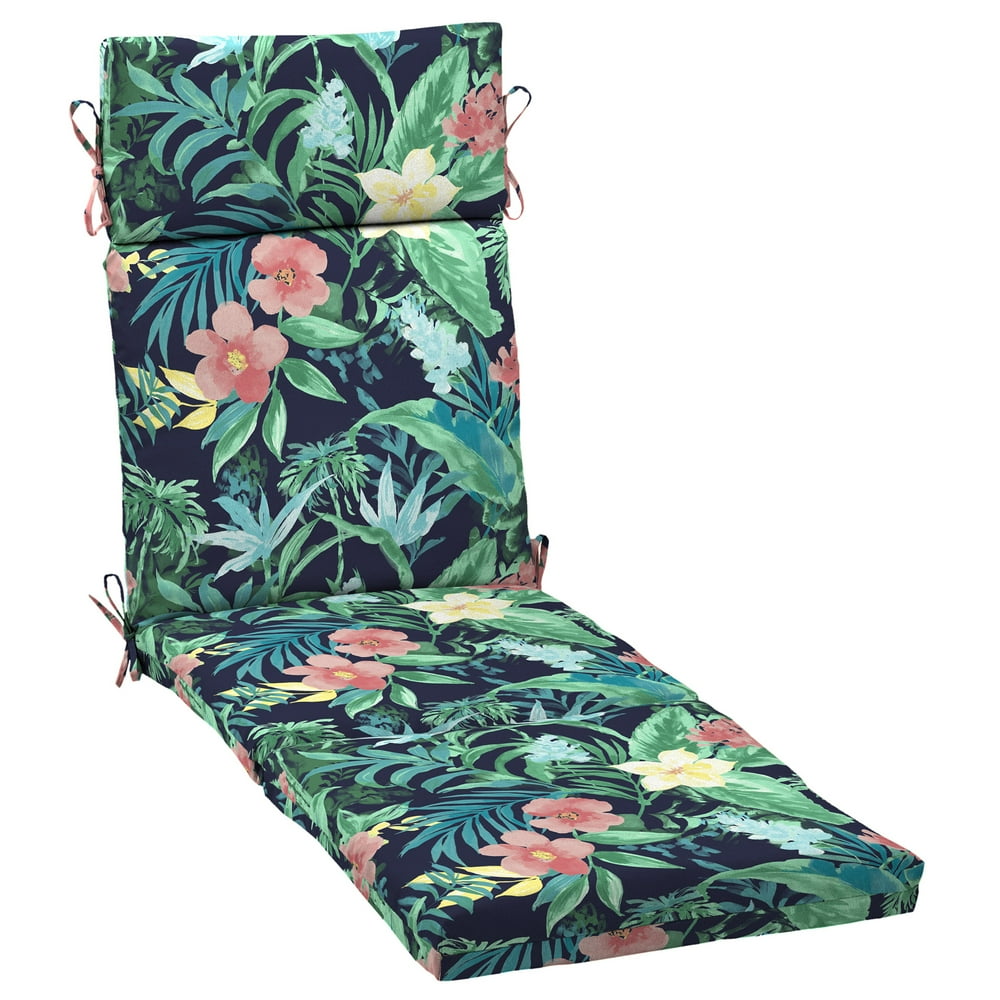 Mainstays Blue Tropical 72 x 21 in. Outdoor Chaise Lounge Cushion