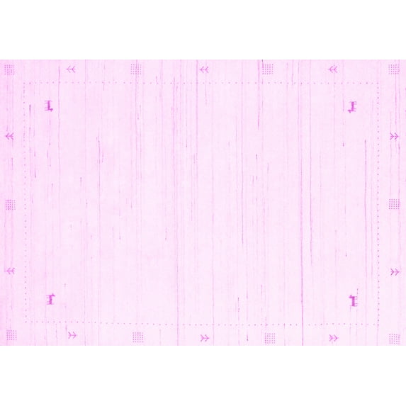 Ahgly Company Indoor Rectangle Solid Pink Modern Area Rugs, 5' x 7'