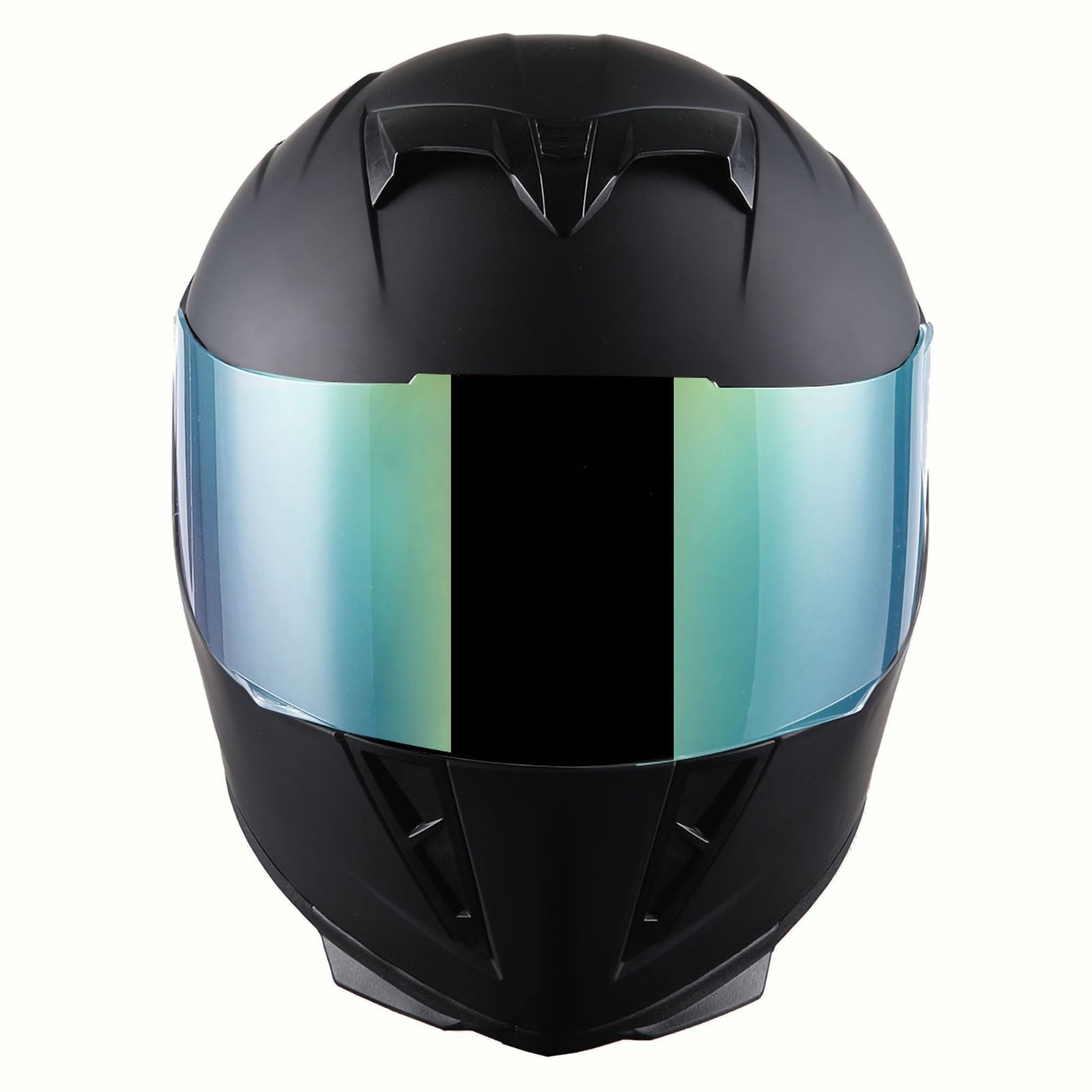 1Storm Motorcycle Full Face Helmet Street Bike Skull King HJK311 + One Extra Clear Shield; Matt Black