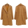thumbnail image 6 of Women's Retro Lapel Long Plaid Coat 2025 Fall Winter Casual Elegant Double-breasted Work Suit Jacket, 6 of 8
