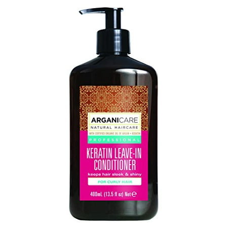 Arganicare Keratin Hydrating Leave In Conditioner with Certified Organic Oil of Argan for curly hair 13.5 fl. (Best Argan Oil For Curly Hair)