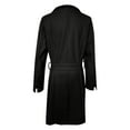 thumbnail image 7 of Hfyihgf Womens Notched Lapel Coat Classic Single Breasted Pea Coat Winter Woolen Long Trench Overcoat Outwear with Waist Belt(Black,XL), 7 of 7