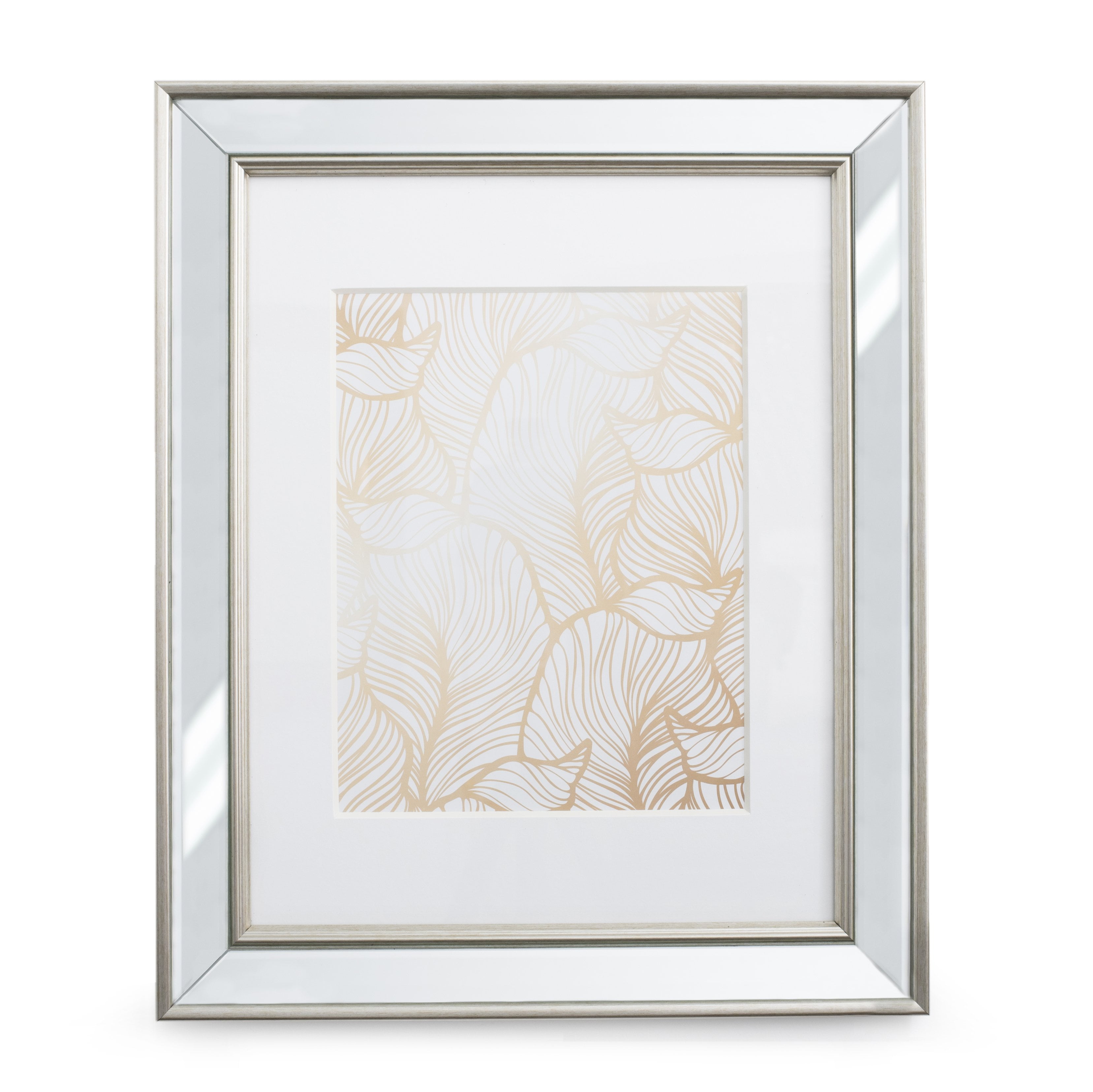 11x14 Mirrored Picture Frame Matted to 8x10 Frames by EcoHome