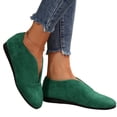 thumbnail image 6 of Work Shoes Women, Slip On Flats Shoes for Women Comfortable Faux Suede Round Toe V Cut Casual Ballet Flats Soft Loafers Nurse Walking Shoes Lightweight Breathable Boat Shoes for Office Work, 6 of 6