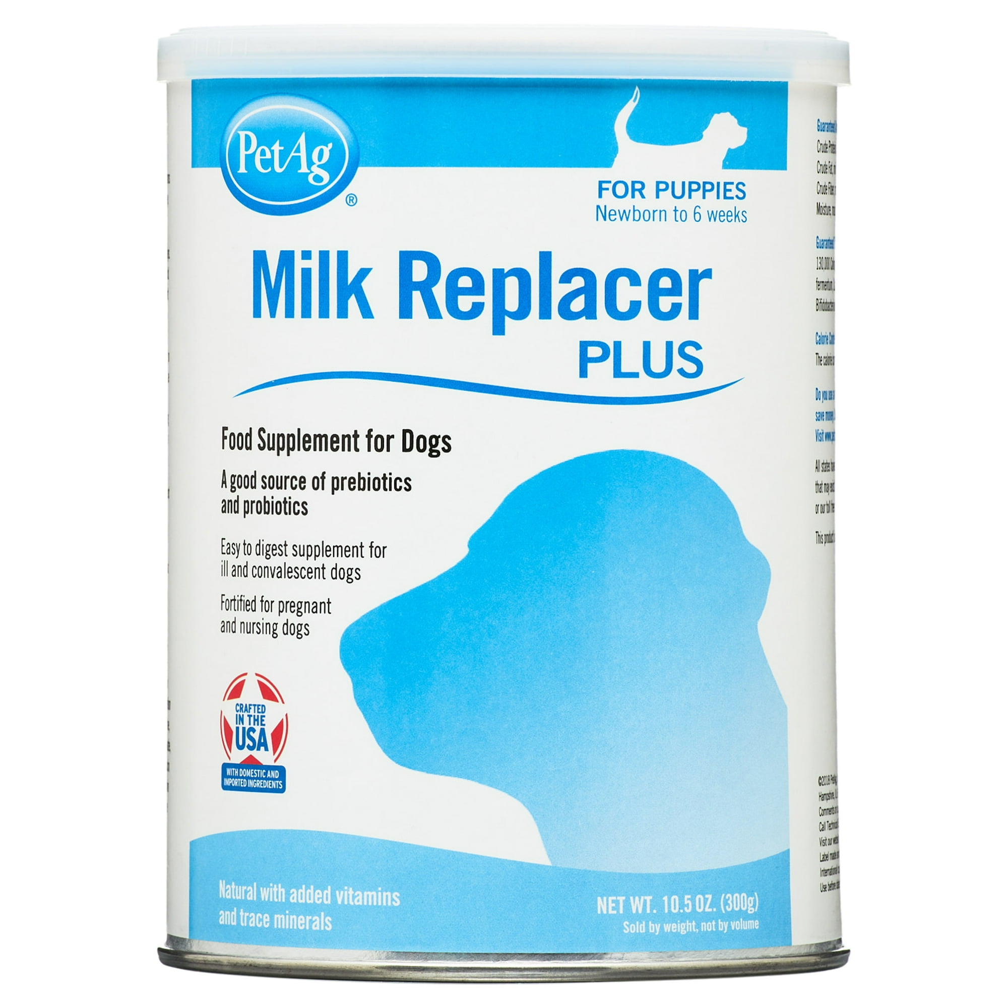 PetAg Milk Replacer Plus for Neonate Newborn Dogs and Puppies, 10.5 oz