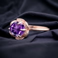 thumbnail image 2 of Vintage Amethyst Floral Ring, Art Deco Engagement Ring, Women Diamond Stacking Ring, Birthday Gift For Love, Rose Gold Personalized Jewelry, 2 of 2
