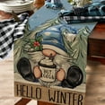 thumbnail image 5 of Hello Winter Blue Gnome Table Runner, Pine Tree Snowflake Hot Cocoa Farmhouse Kitchen Dining Table Decor, Christmas Holiday Rustic Home Decoration Indoor Outdoor Party Supply 13 x 90 Inches, 5 of 7
