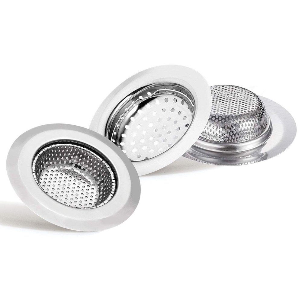 3 Pack Stainless Steel Sink Garbage Strainer for Sinks and Drains, Anti