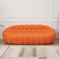 thumbnail image 5 of Sodrens 98.43" Bubble Couch,Modern Upholstered Mesh Fabric Lazy Floor Sofa,3D Honeycomb Shape Bubble Sofa Curved Couch for Living Room,Office,Apartment,No-Assembly(Orange,3-Seater), 5 of 10