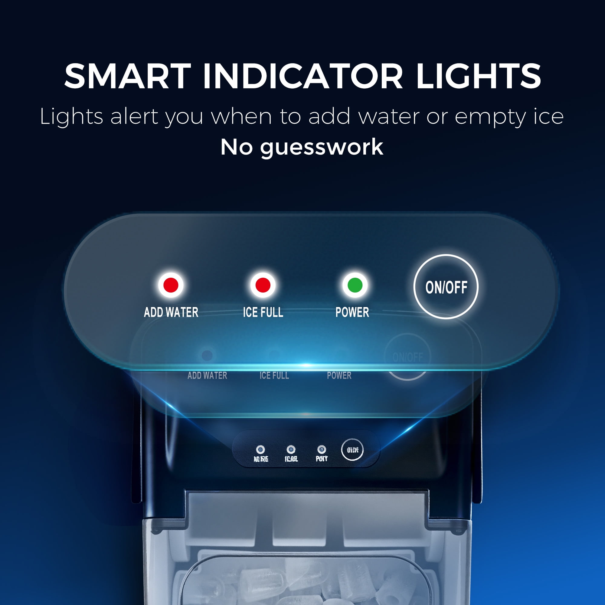 Simzlife 26 lbs/24H Countertop Ice Maker Machine, 9 Bullet
