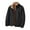 Black, variant on Men's Sherpa Lined Jackets Loose Long Sleeve Stand Collar Coats for Men Winter Fleece Lined Full Zip Up Jackets (Black XL)