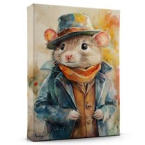 Hamster Grey Canvas Wall Art Animal Decor, Hamster Grey Canvas Prints Wild Animal Artwork for Living Room Bedroom Office 190HD495