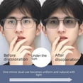 thumbnail image 3 of Gafas de miopía que cambian de color para hombres, tecnología suave, marco medio, anti-luz azul, gafas planas, marco de gafas retro, 3 of 4