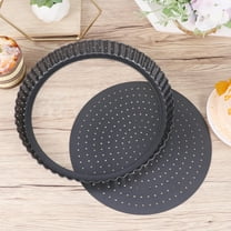 LEORX Round Tart Pan with Removable Bottom Easy Release Non Stick 1Set