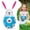 B, variant on garden decor for easter 2026 Easter Inflatable Bunny Egg Decoration 15.7in Easter Egg Yard Decor Colorful Easter Outdoor Ornament & Toy 1pc