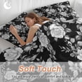 thumbnail image 5 of Black Rose Bedding 3 Piece Duvet Cover Set Full Size, Vintage Pastoral Botanical Floral Leaves Vines Soft Microfiber Comforter Cover with Zipper Closure & Pillowcases, FadeResistant Quilt Cover, 5 of 9
